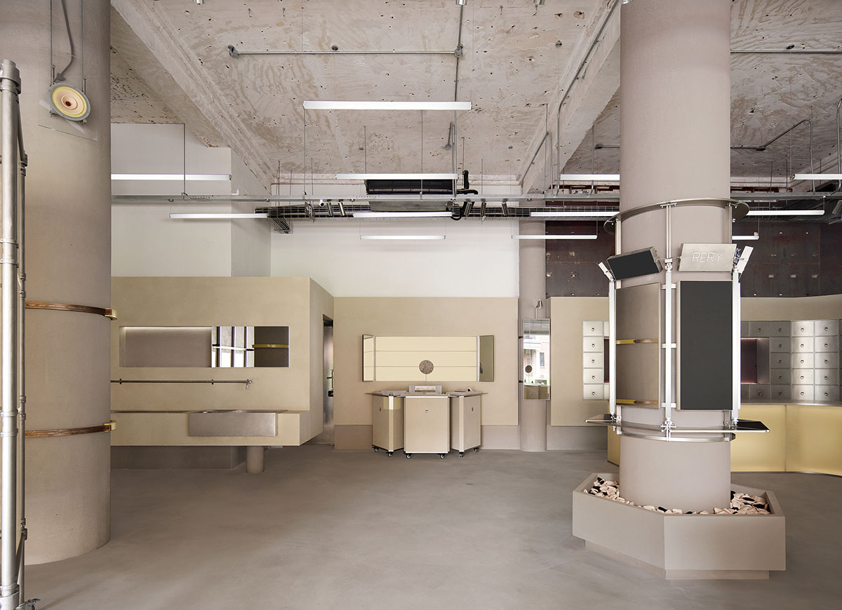 Dayuan Design Studio blends coffee culture and beauty retail with modular, adaptable metal displays