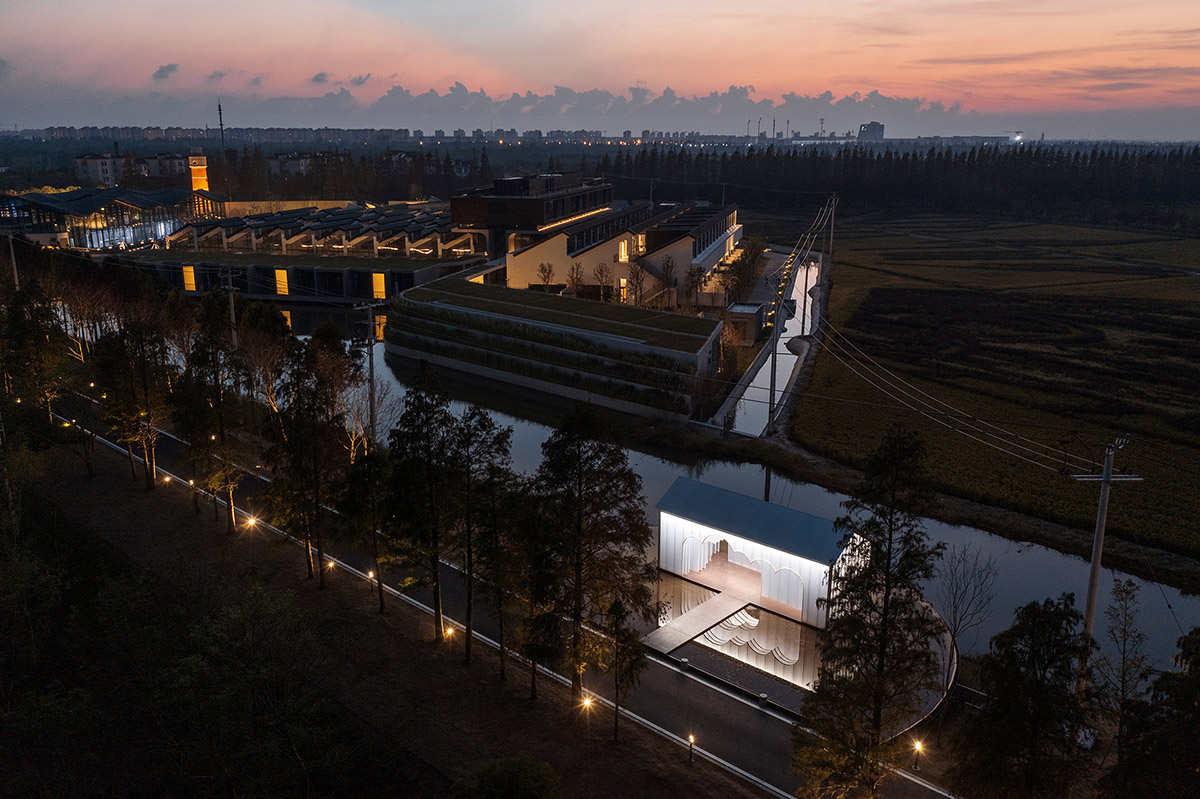 Wutopia Lab converts abandoned pump house into a pavilion with cloud-shaped translucent panels 