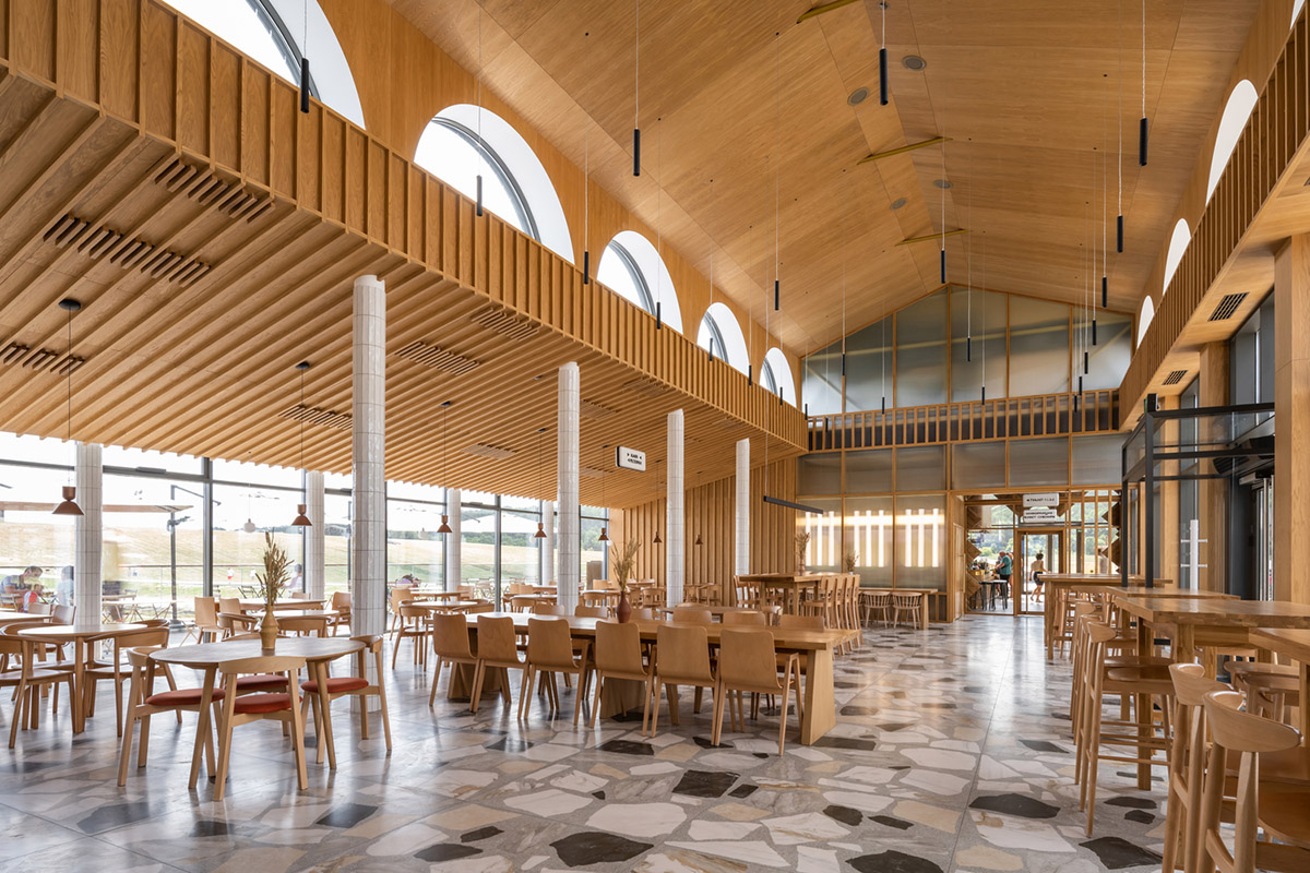 Hospitality Center is an ensemble of different black wooden buildings in Russian Lipetsk region