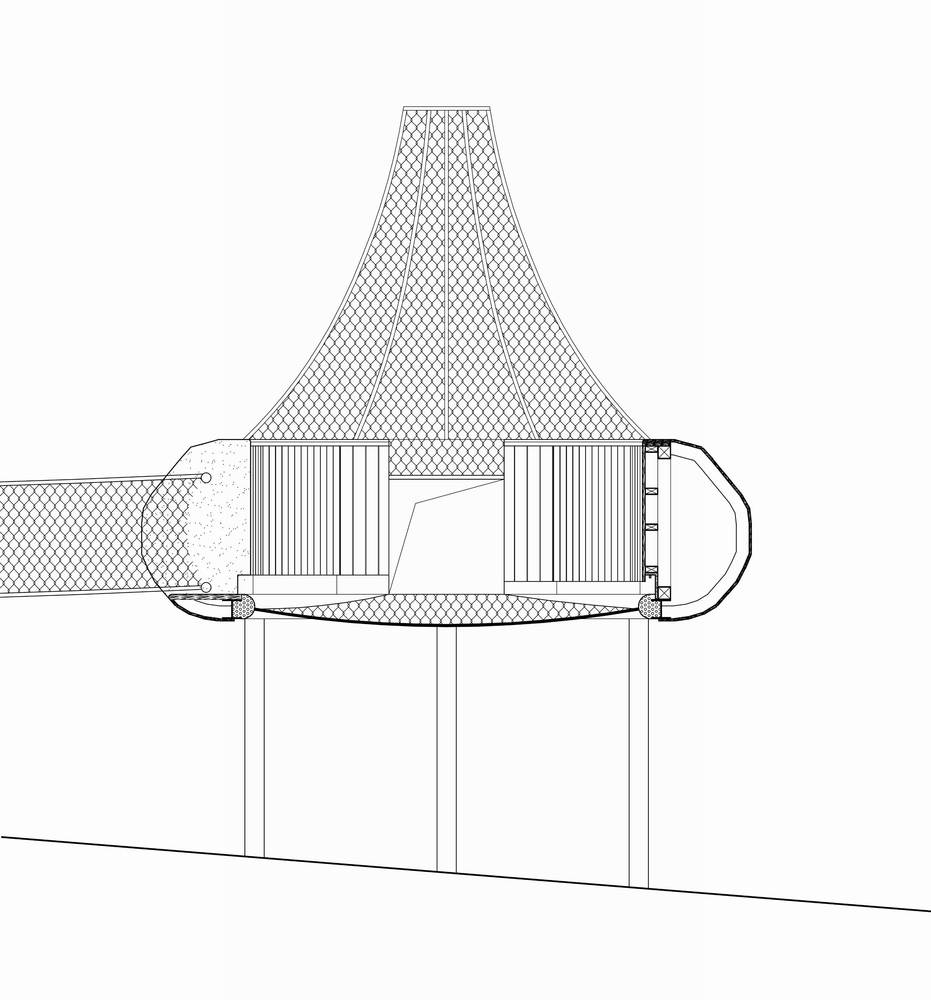 Atelier Design Continuum's ufo-themed holiday villa landed on the lush forest in Huangshan City