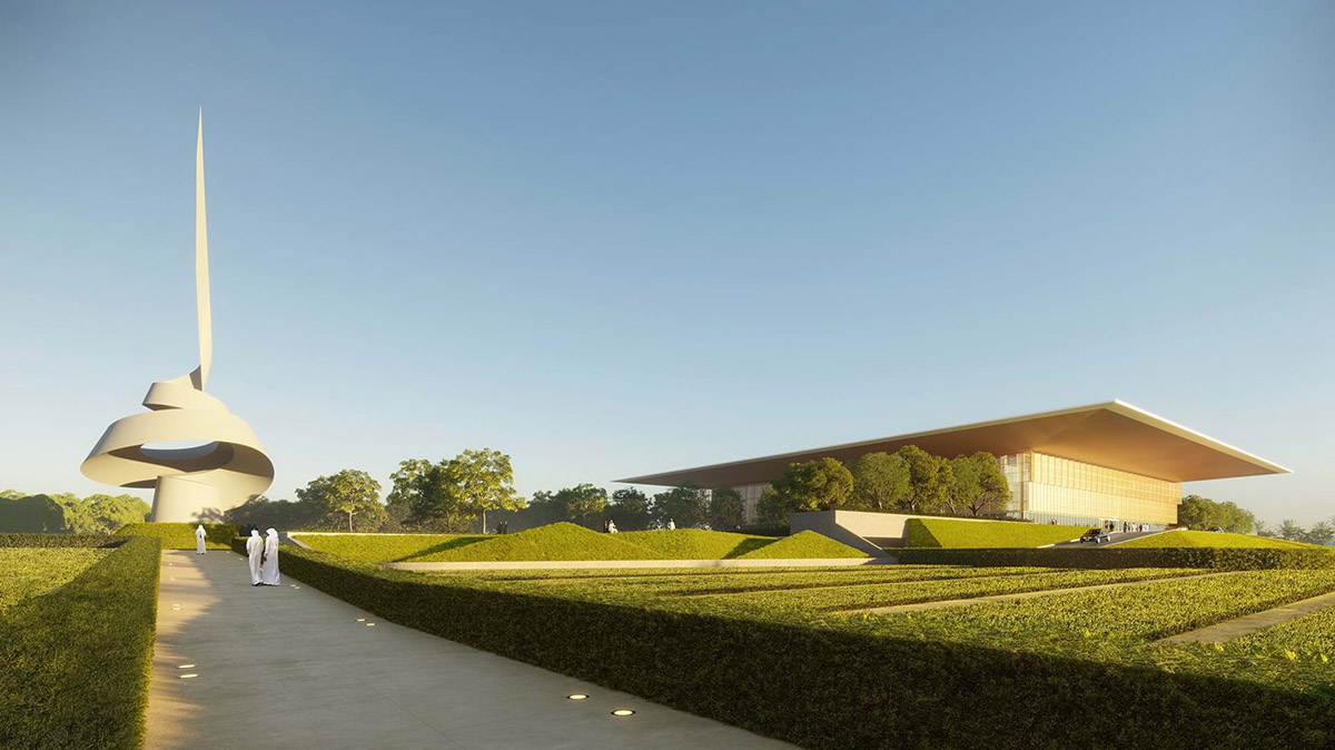 Foster + Partners designs library and culture centre with large floating roof in Sharjah