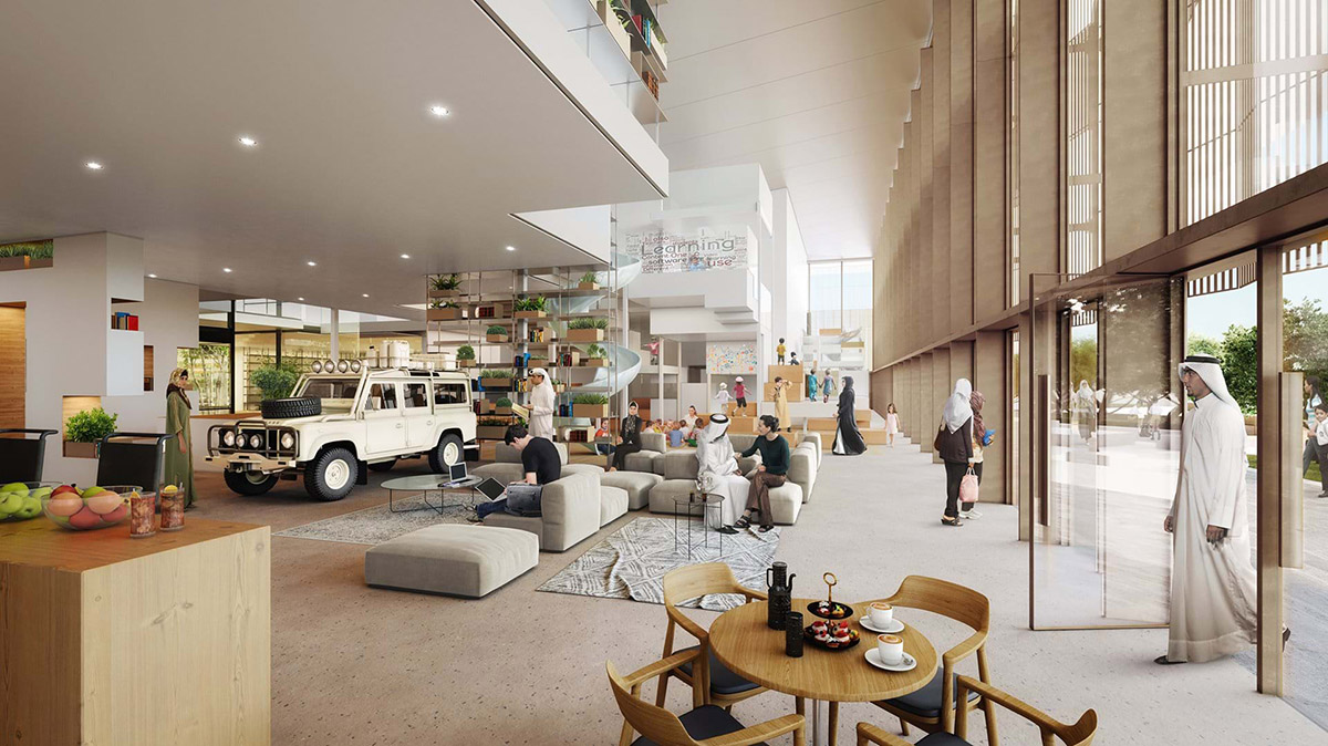 Foster + Partners designs library and culture centre with large floating roof in Sharjah