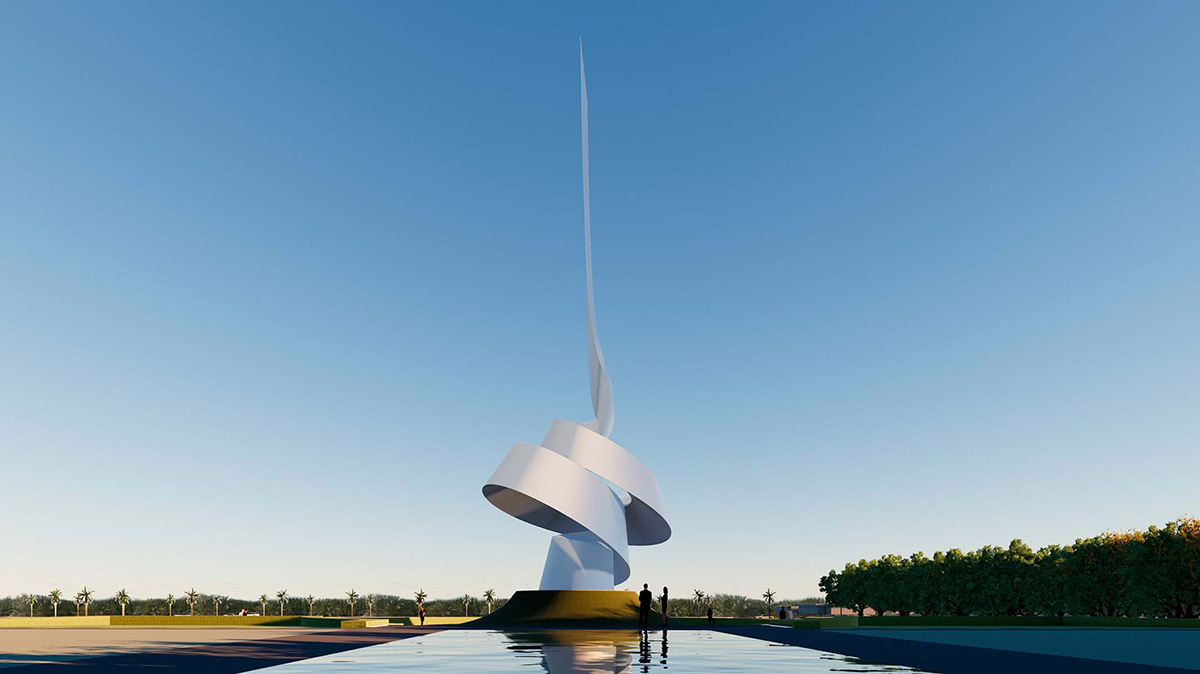 Foster + Partners designs library and culture centre with large floating roof in Sharjah