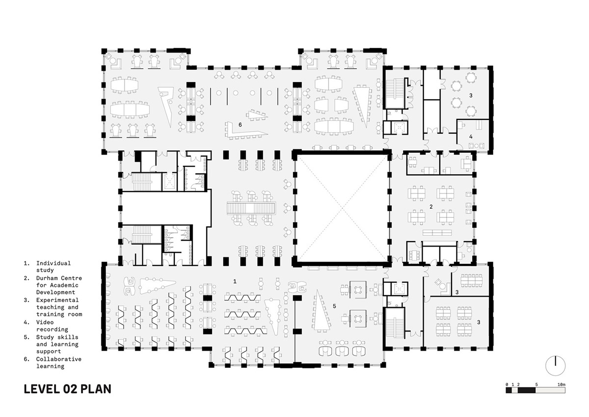 FaulknerBrowns Architects completes teaching and learning centre with pyramidal roofs in Durham
