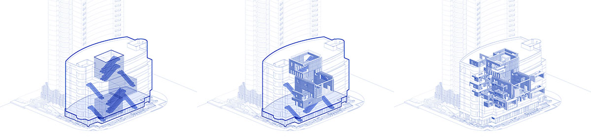 Shanghai Book City by Wutopia Lab clad in perforated metal panels giving a dazzling effect
