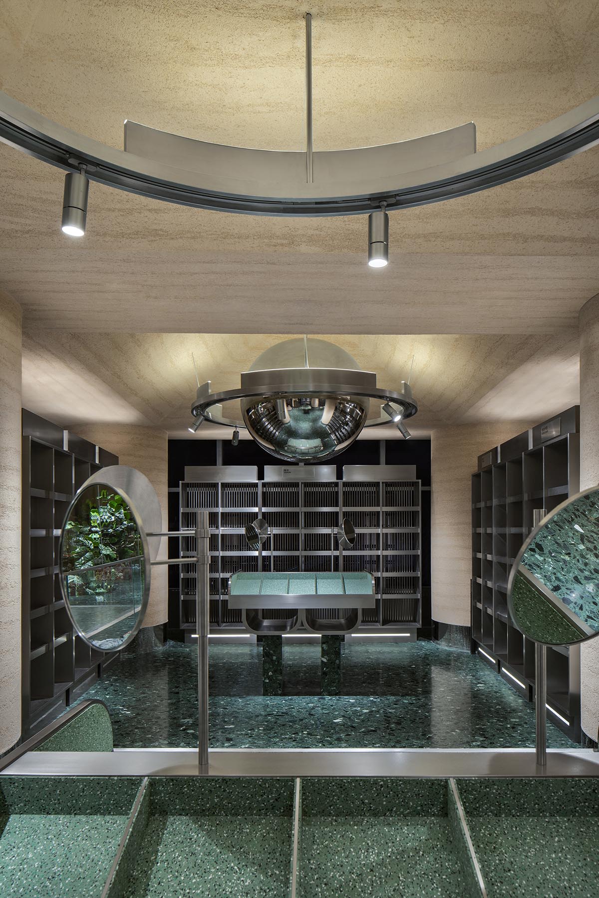 Silver gray tone and dark green retro elements form Haydon Zhengzhou by SALONE DEL SALON