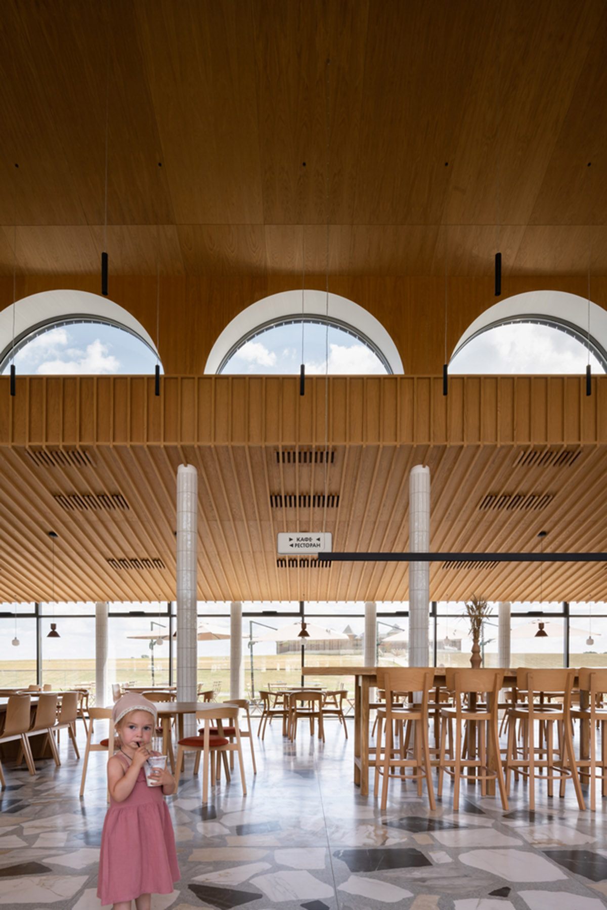 Hospitality Center is an ensemble of different black wooden buildings in Russian Lipetsk region
