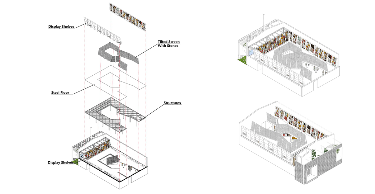 Atelier Alter converts old storage space into a stone archive using thousands of 10cm stone cubes
