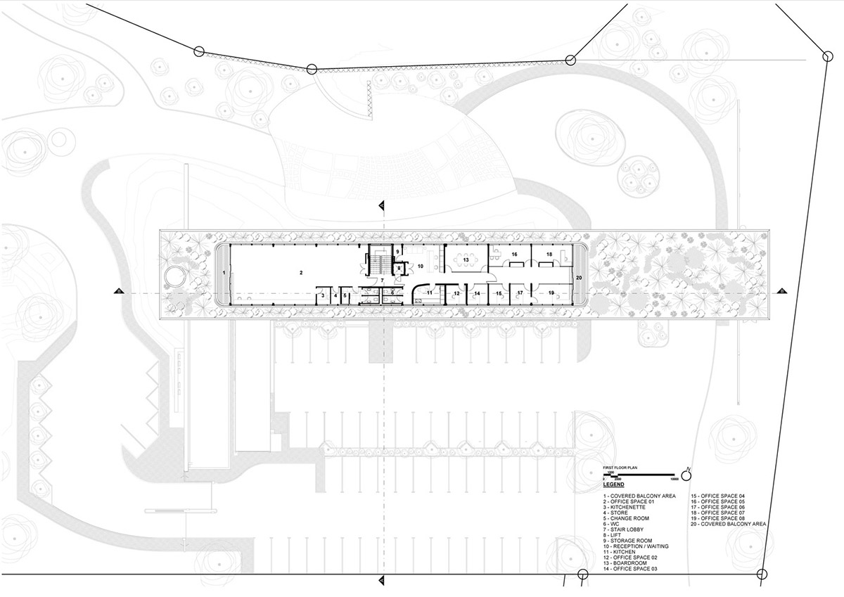 Bloc Architects completes low-rise office building with raw elements in South Africa