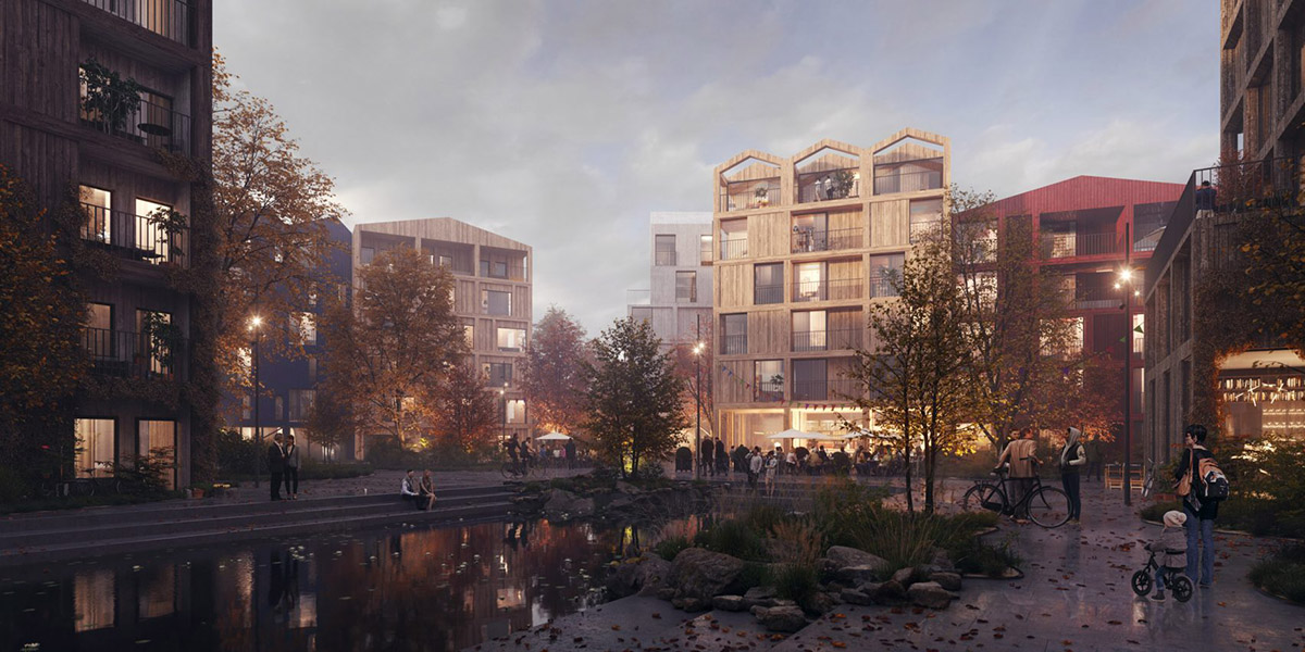 Henning Larsen Architects designs Copenhagen's first all-timber neighborhood