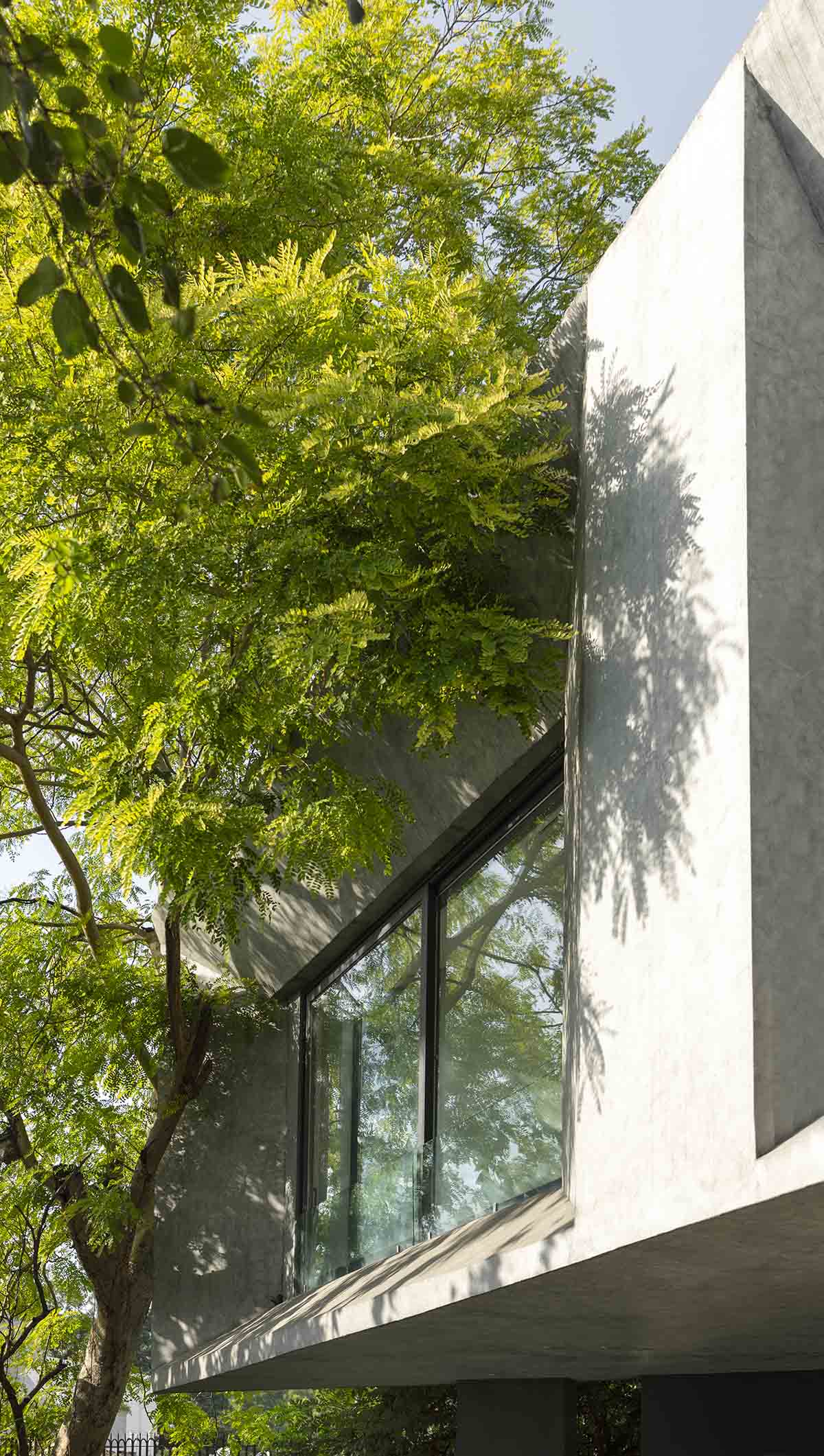 Sweeping concrete roof terrace forms private villa by Studio Symbiosis in India