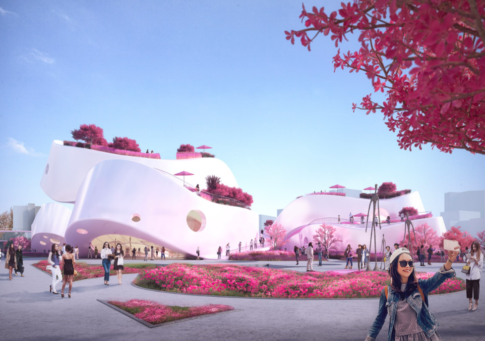 MVRDV unveils its competition proposal for Taoyuan Museum of Art, turning the city into cherry room