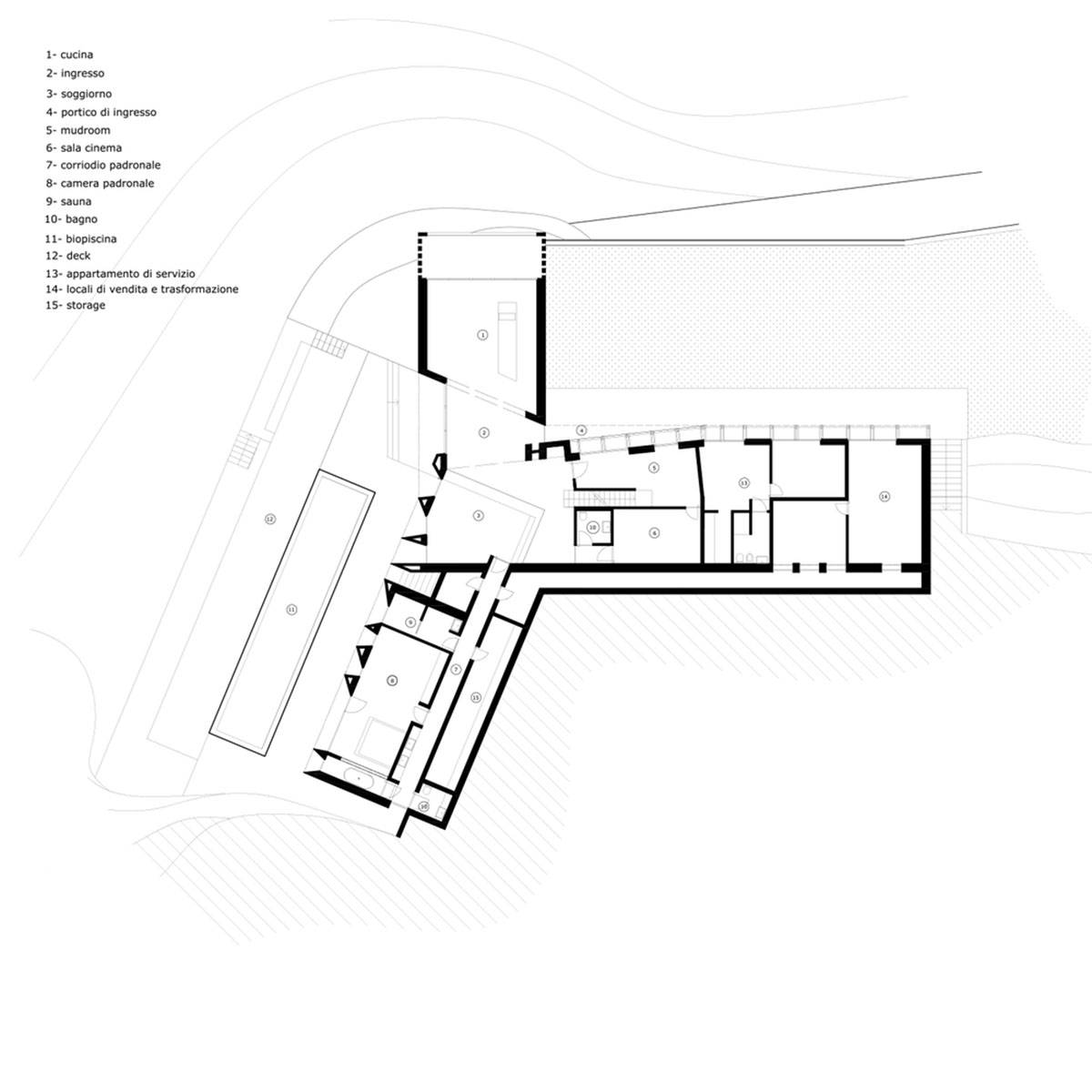 F:L Architetti creates layers of uses in this rural villa and farmhouse on the hills of Italy