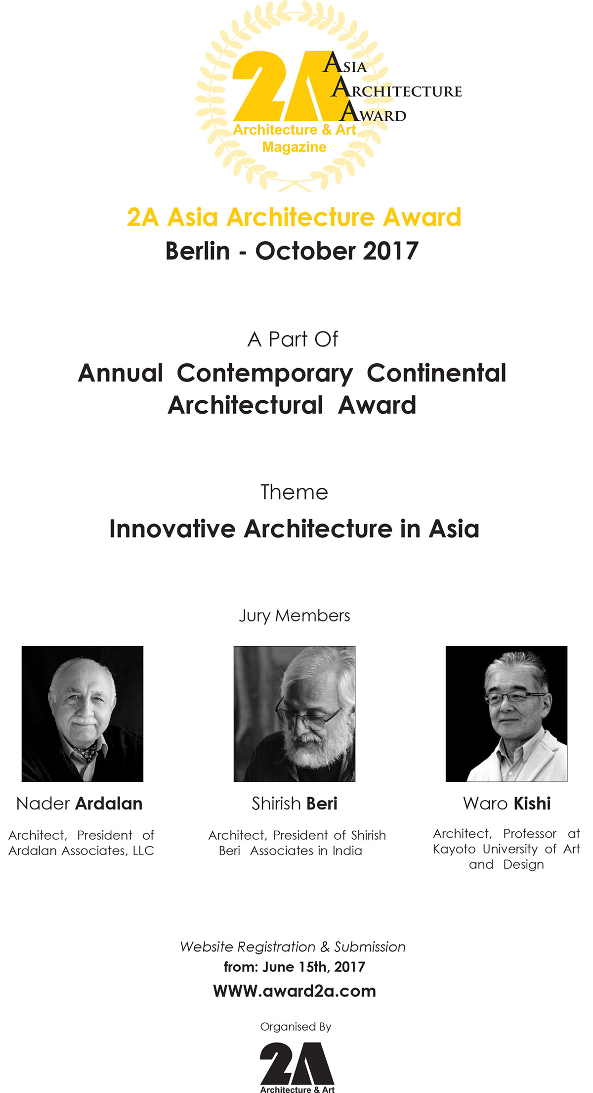 Call for projects: 2A Continental Architectural Award Berlin 2017