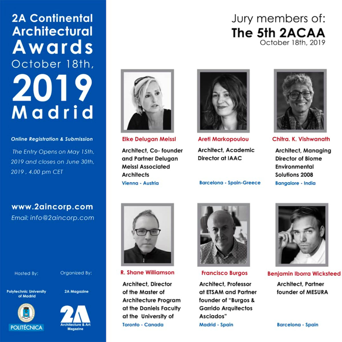 Calling registrations for 2019 2A Continental Architectural Awards