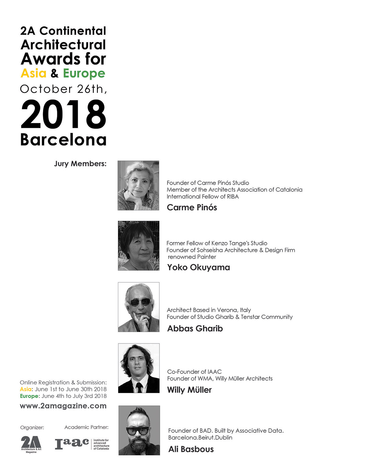 2A Continental Architectural Awards for Asia and Europe 2018