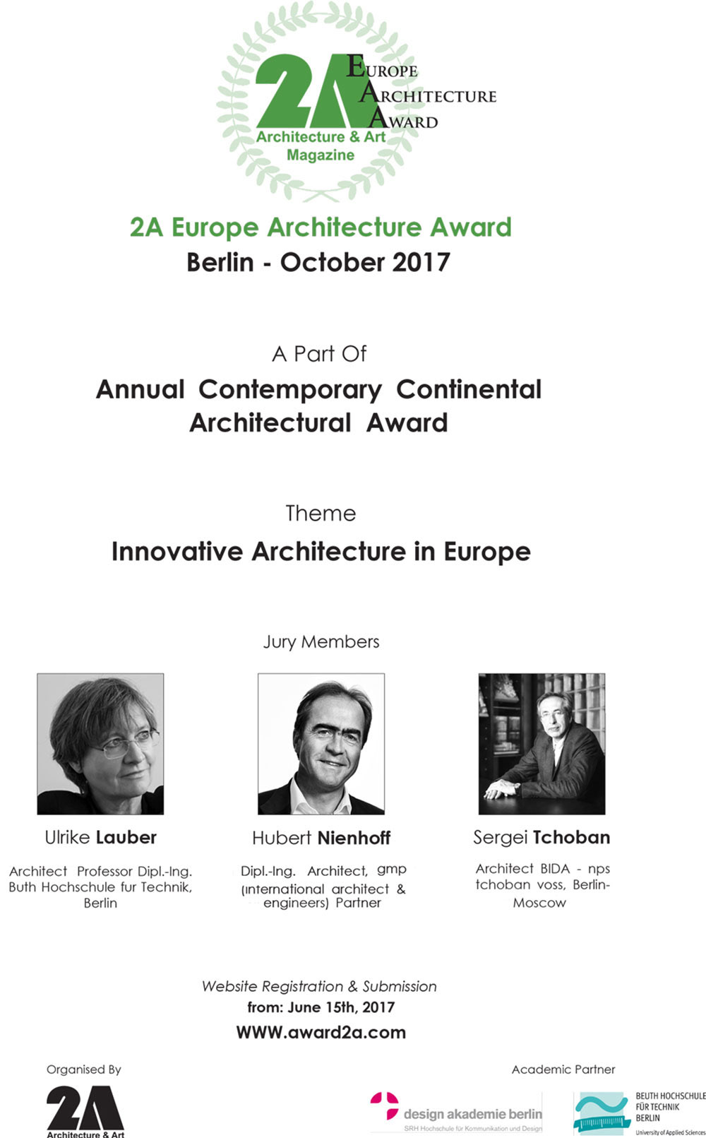 Call for projects: 2A Continental Architectural Award Berlin 2017