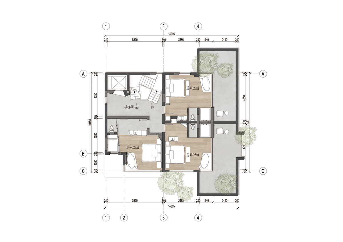 Oblique and hollow walls form this sculpted hotel by AT DESIGN in Southeast of Xiamen