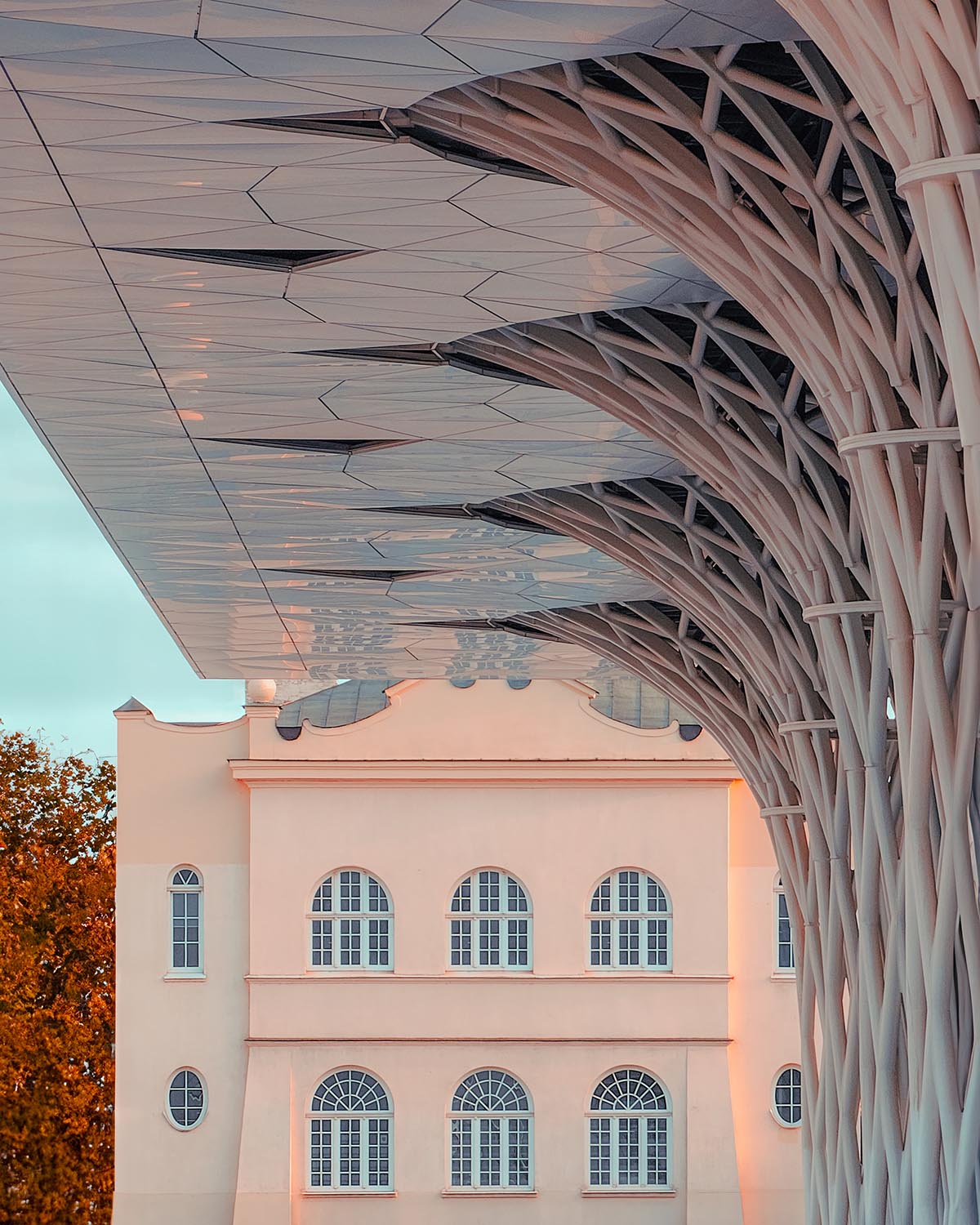 Organic tree-like columns are combined with linear canopy for Metropolitan Station in Lublin 