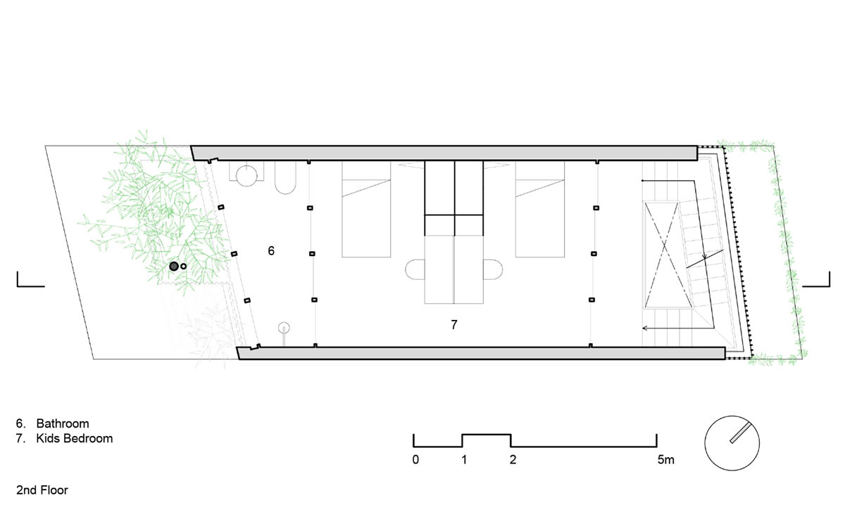 VTN Architects designs pop-up green facade for Bamboo House in a narrow site of Vietnam