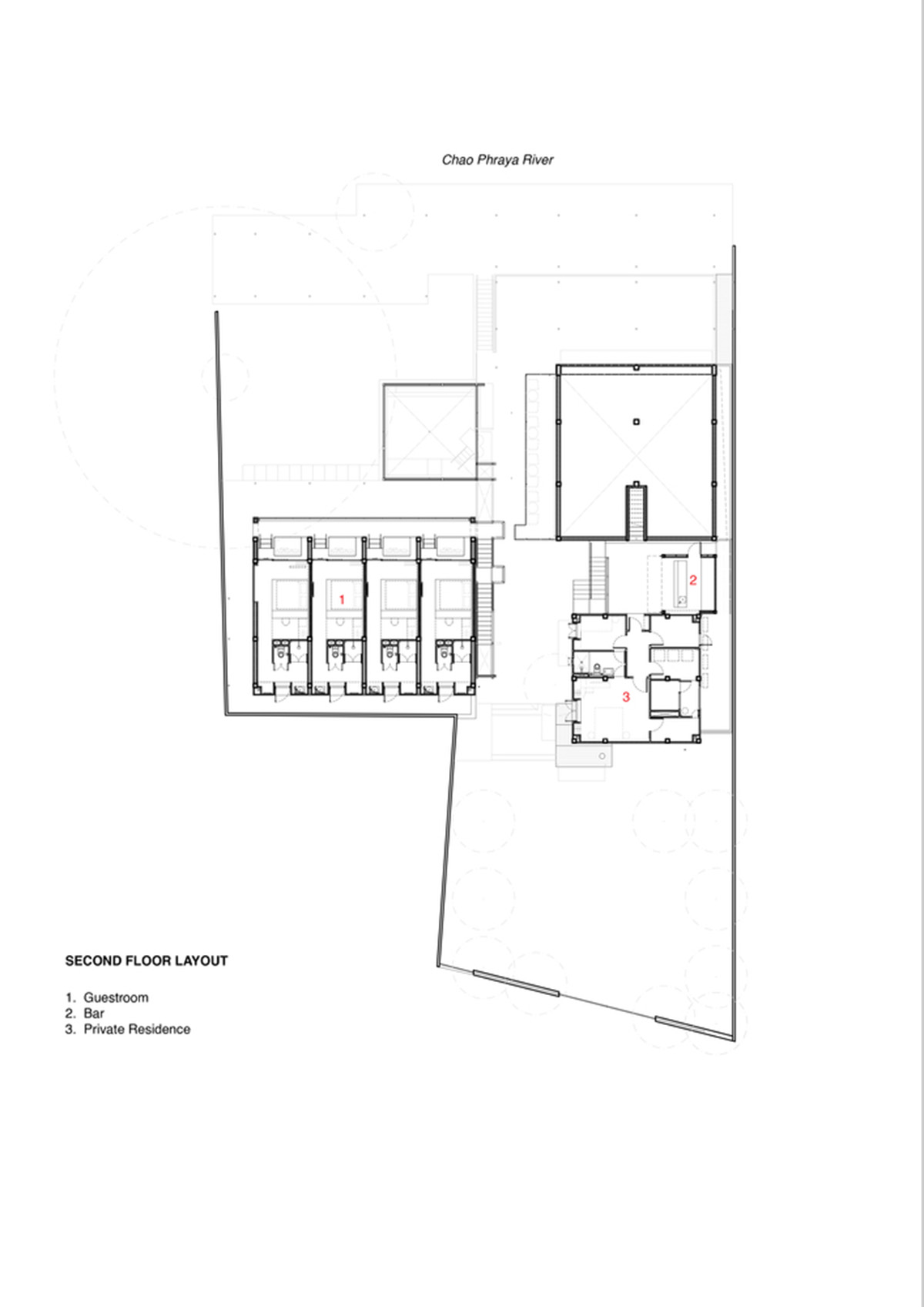 onion designs hotel and restaurant with handmade orange bricks in Thailand