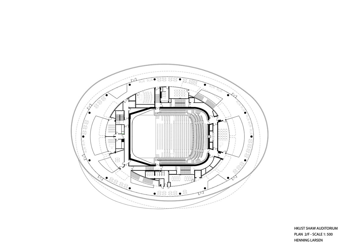 White shifted and circular wings form Henning Larsen-designed auditorium at HKUST in Hong Kong 