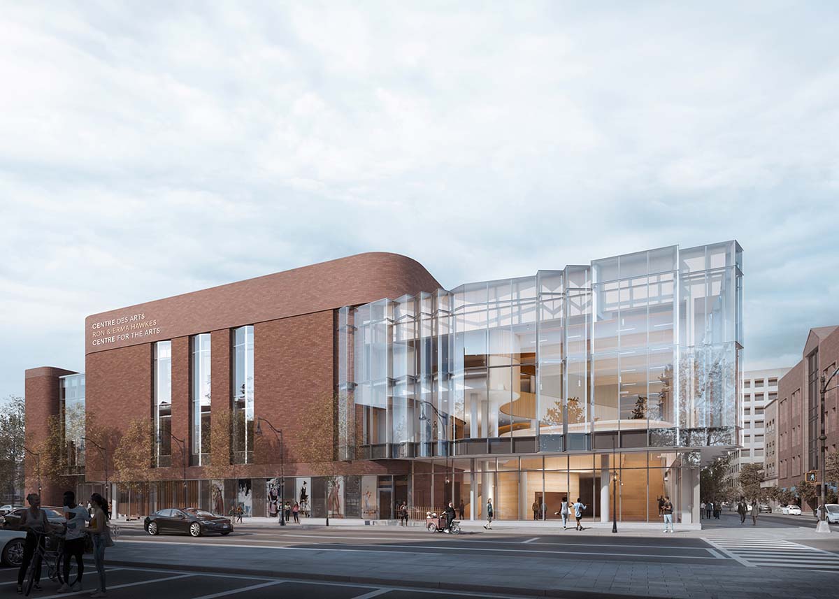 Diamond Schmitt's Ron and Erma Hawkes Centre for the Arts tops out 