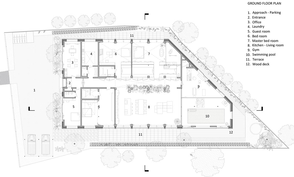 MASA architects converts abandoned 1940s sports building into new villa with naked brick walls 
