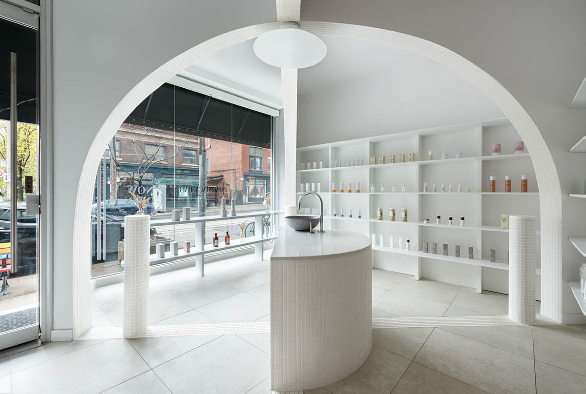 Large rib arches create sculptural dome for pharmacy lab by StudioAC in Toronto 