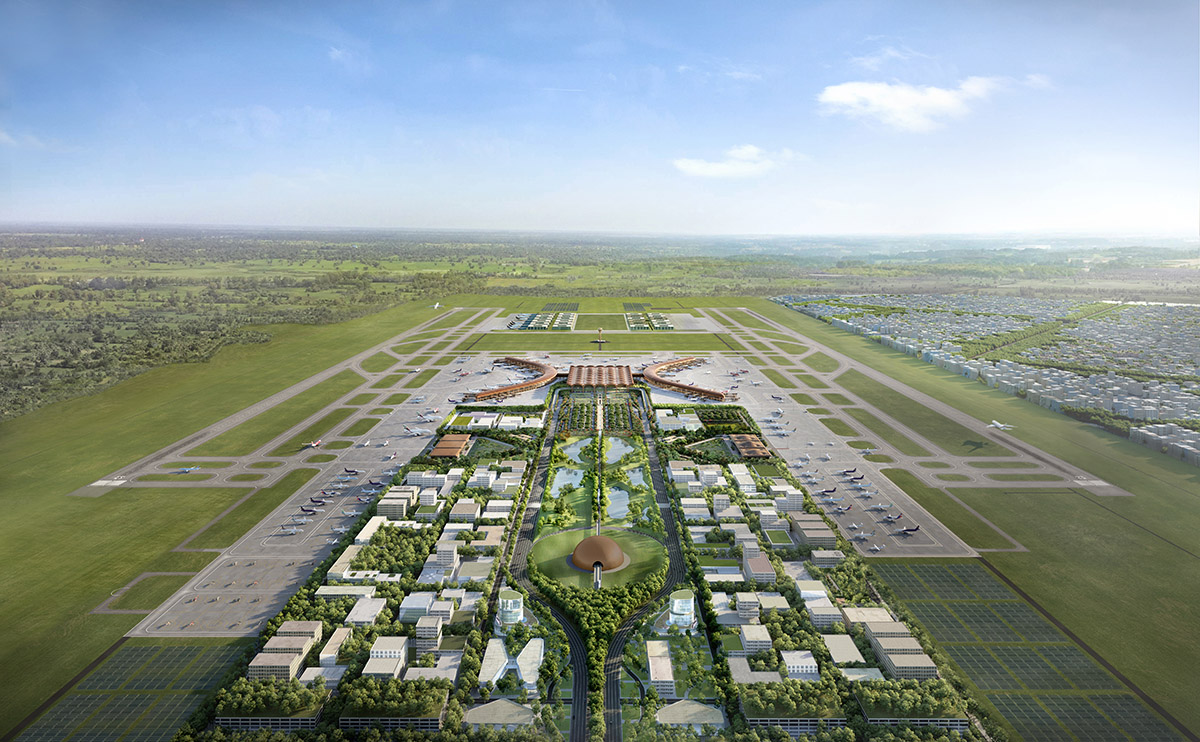 Foster + Partners designs airport made of structural trees creating a spacious roof in Cambodia