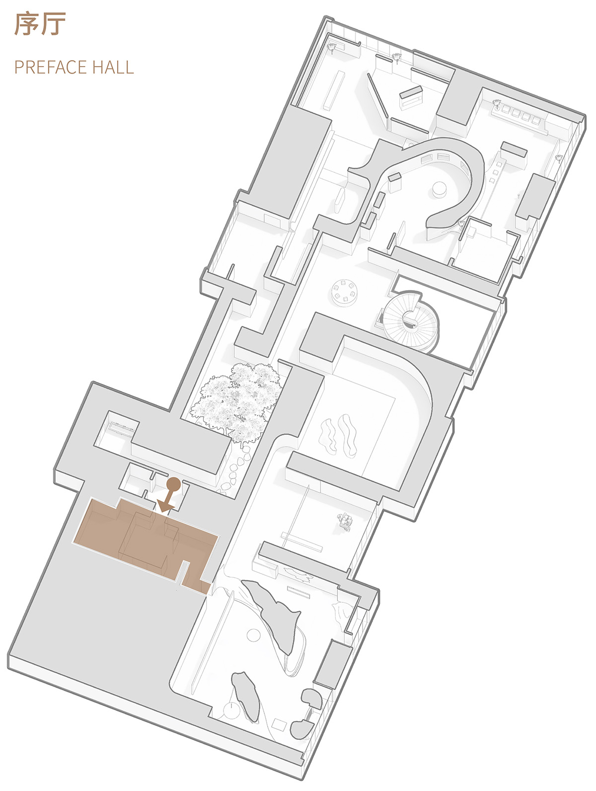 Giant free-form structure gives the feeling of 