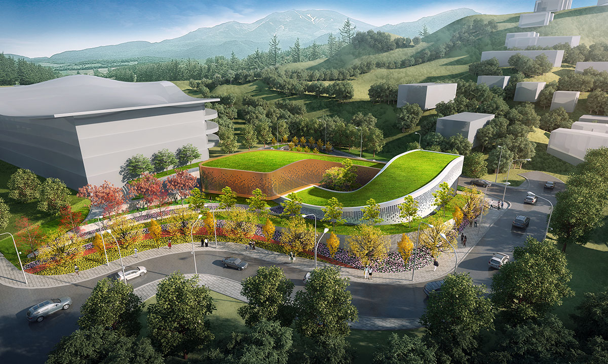 Group GSA unveils plans for curled Four Season Town reception Center in Beijing