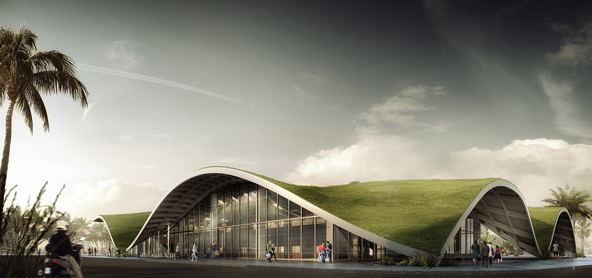 PDG Architects designs monolithic green roof to cover local bazaar in Antalya