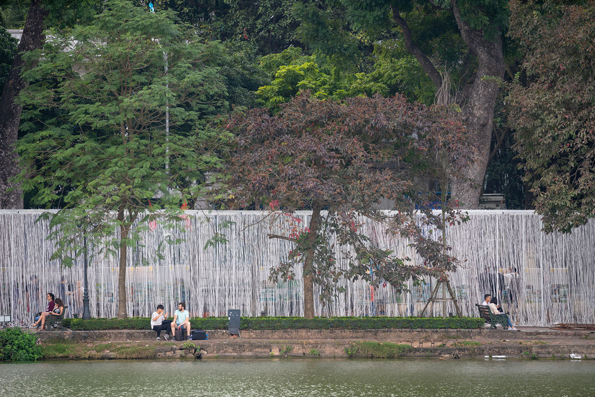 MIA Design Studio created lightweight pavilion made of thousands of small nylon cords in Vietnam