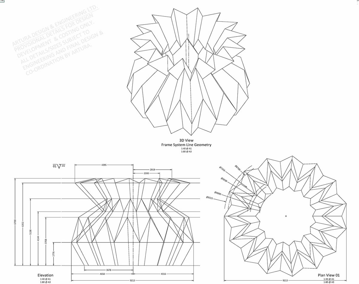 Studio Morison creates dusty pink pineapple-like pavilion in historic Berrington Hall’s garden