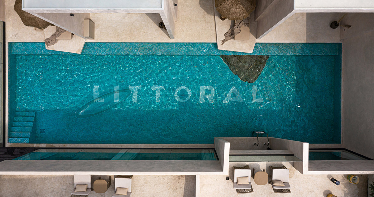 Oblique and hollow walls form this sculpted hotel by AT DESIGN in Southeast of Xiamen