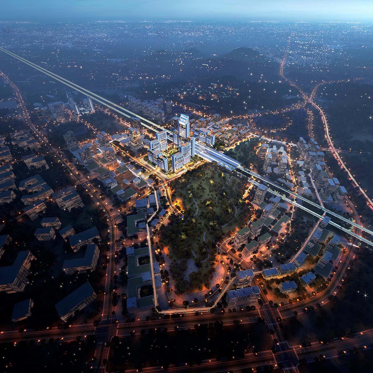 Foster + Partners designs new transport oriented development Guangming Hub in China