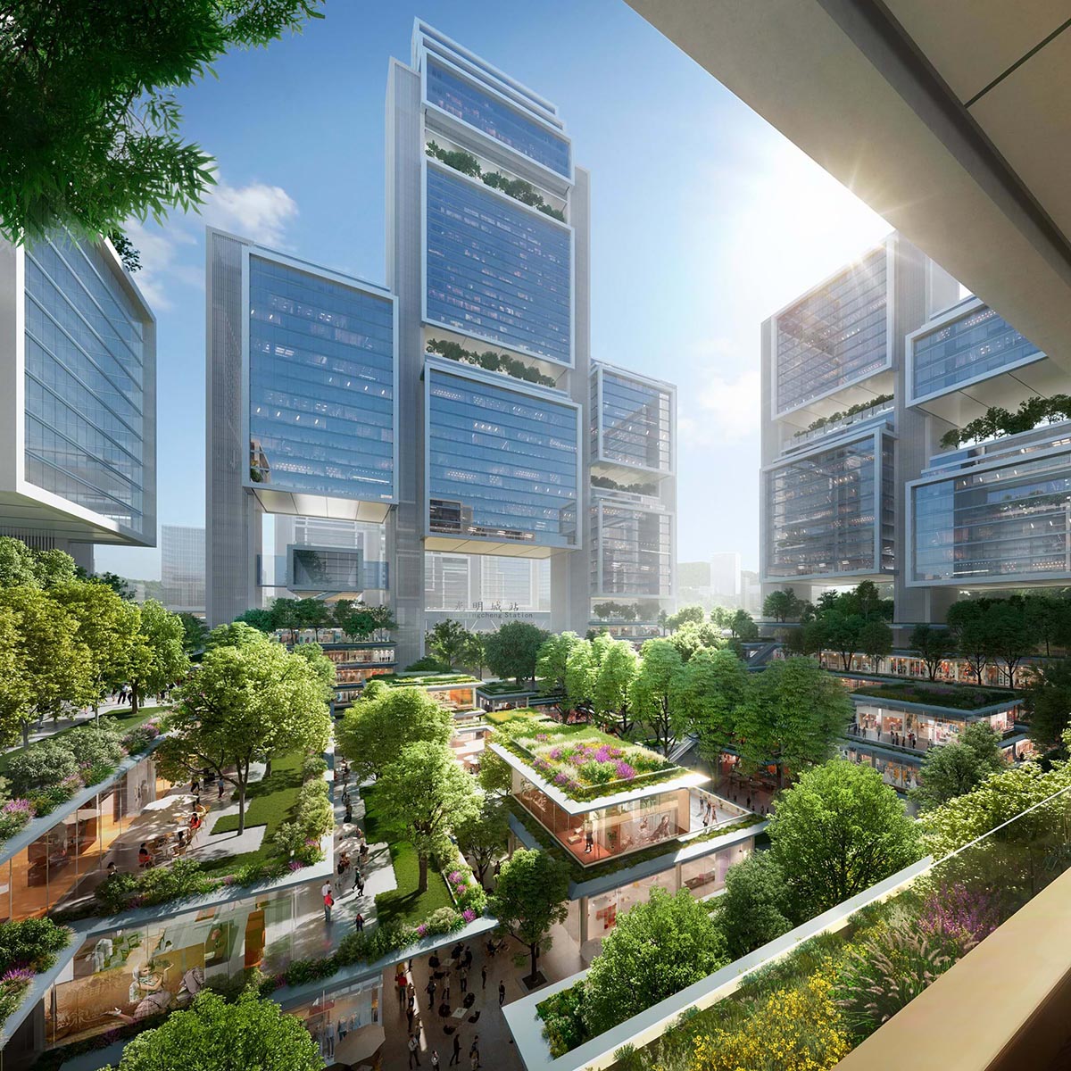Foster + Partners designs new transport oriented development Guangming Hub in China