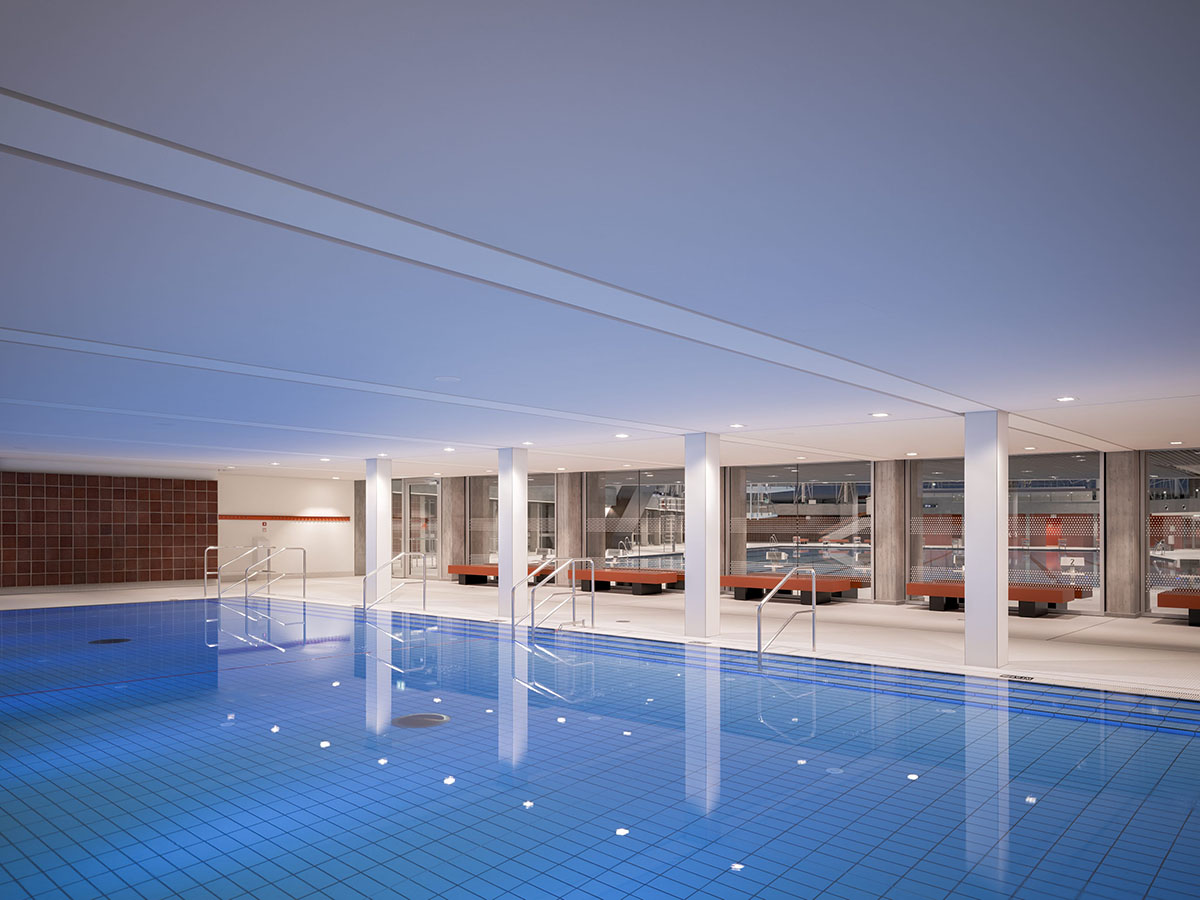 gmp refurbishes Hamburg's post-war leisure pool featuring two hyperbolic paraboloid shells