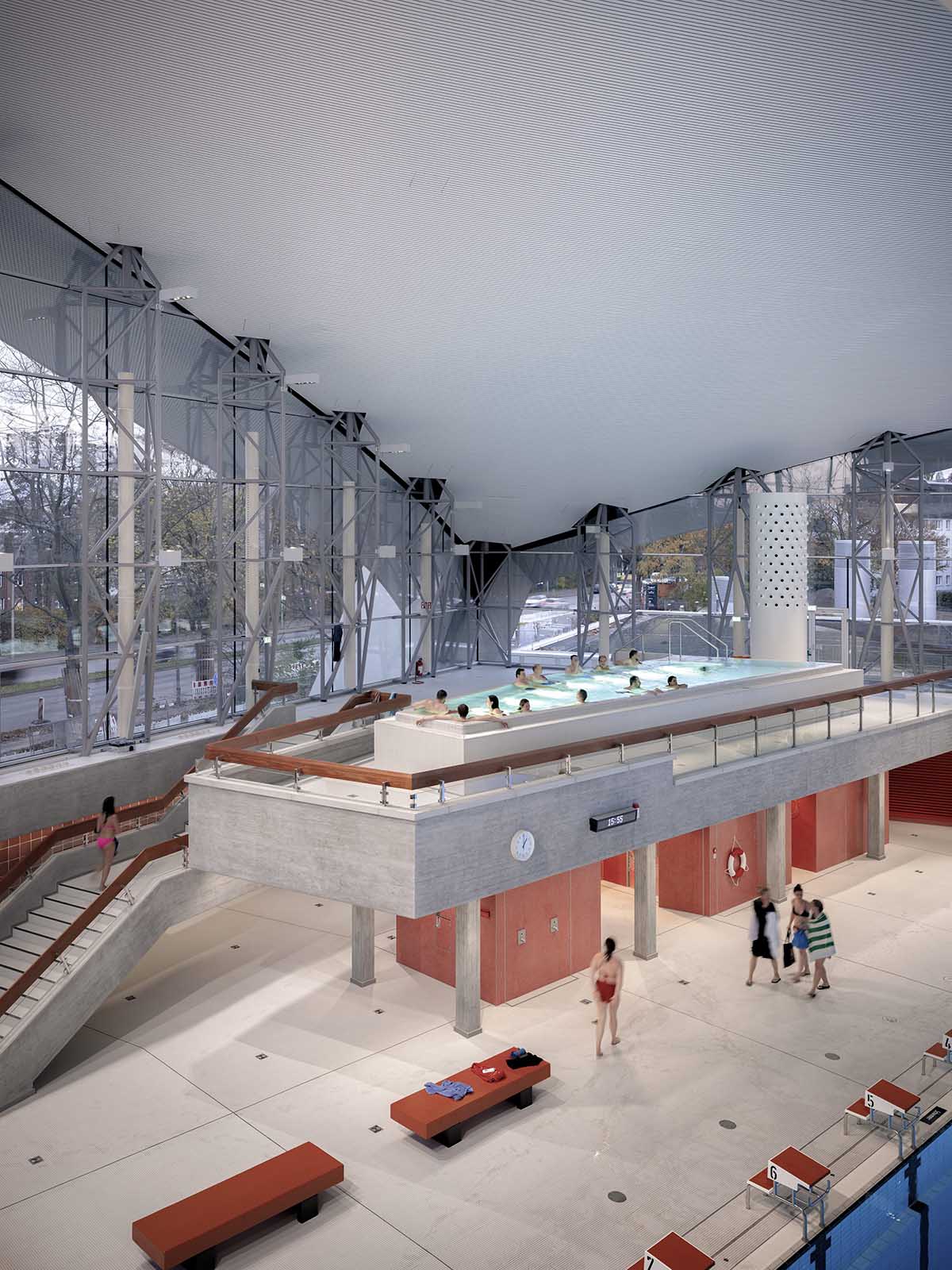 gmp refurbishes Hamburg's post-war leisure pool featuring two hyperbolic paraboloid shells