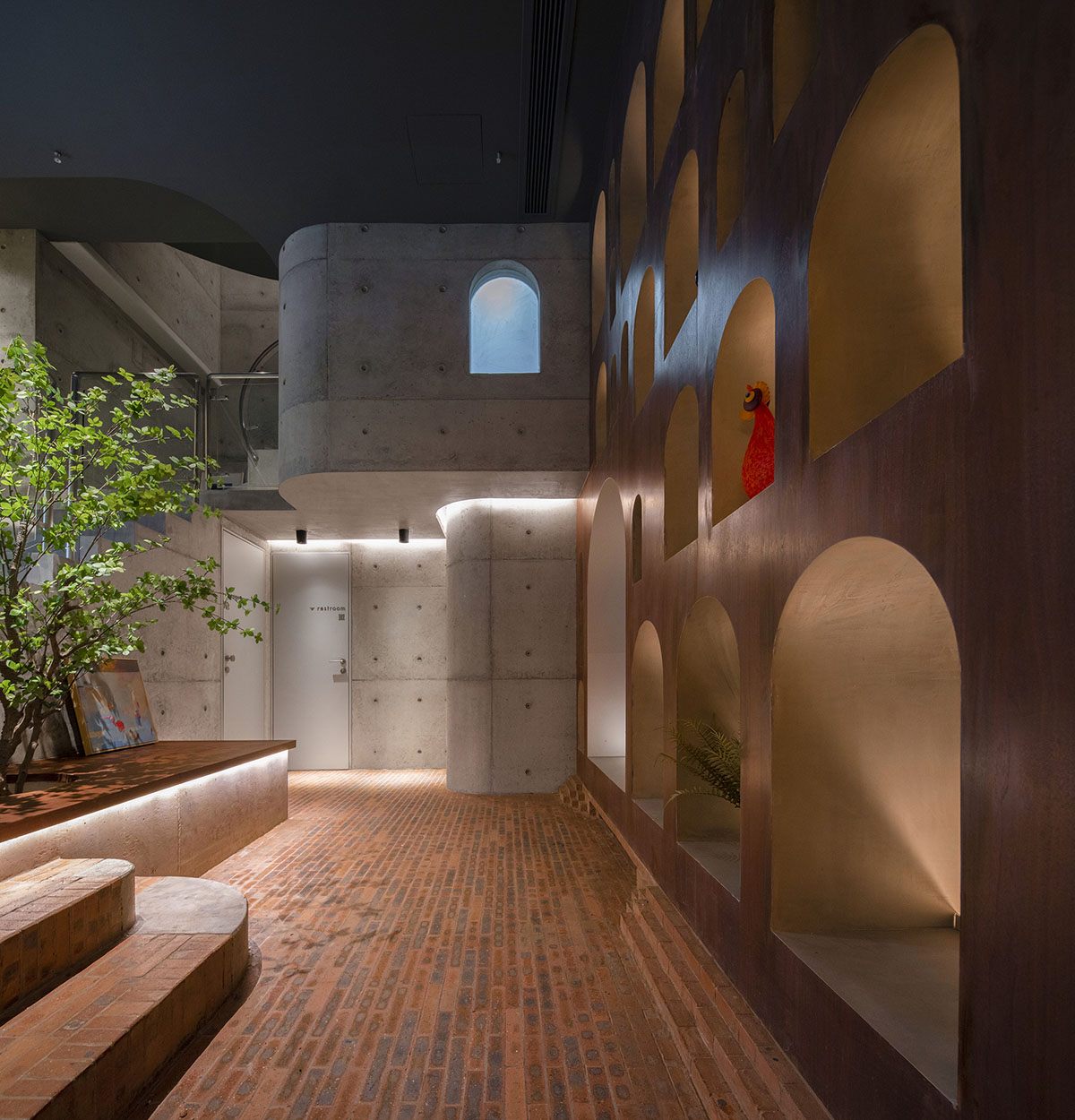 bigER club design built restaurant with valued brick walls in Shenzhen