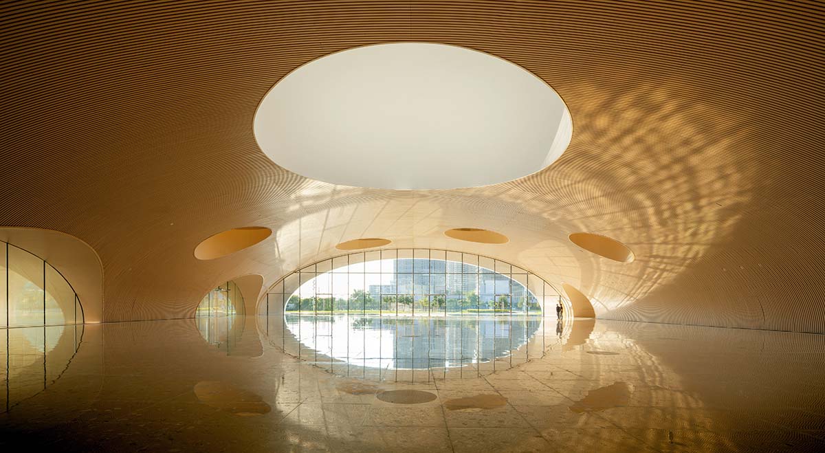 Culture and art complex features three mega arches that serve as a gateway to the city in Zhuhai