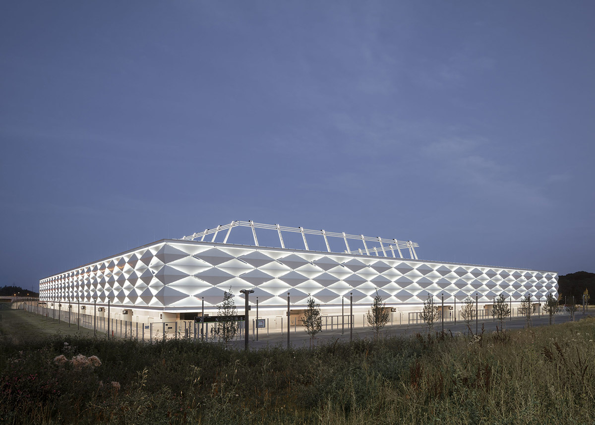 gmp completes Stade de Luxembourg football and rugby stadium with diamond-shaped façade