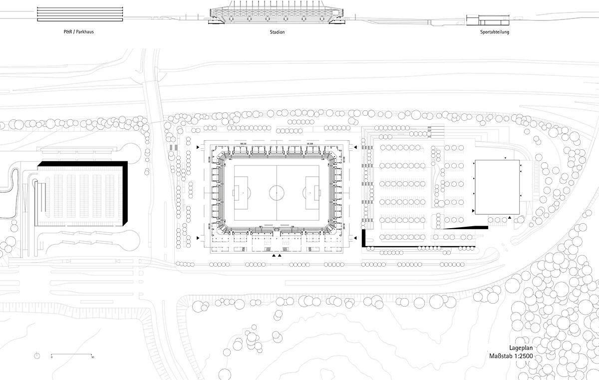 gmp completes Stade de Luxembourg football and rugby stadium with diamond-shaped façade