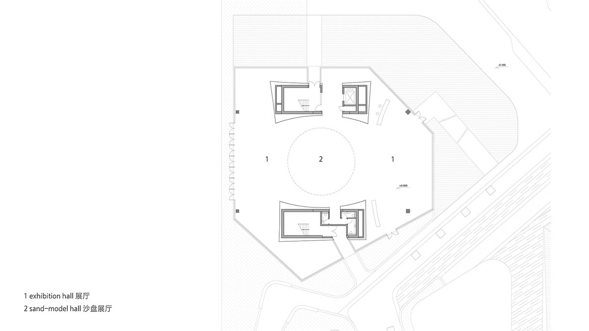 Wutopia Lab built showroom evoking Chinese red mountains with dazzling orange-colored roof
