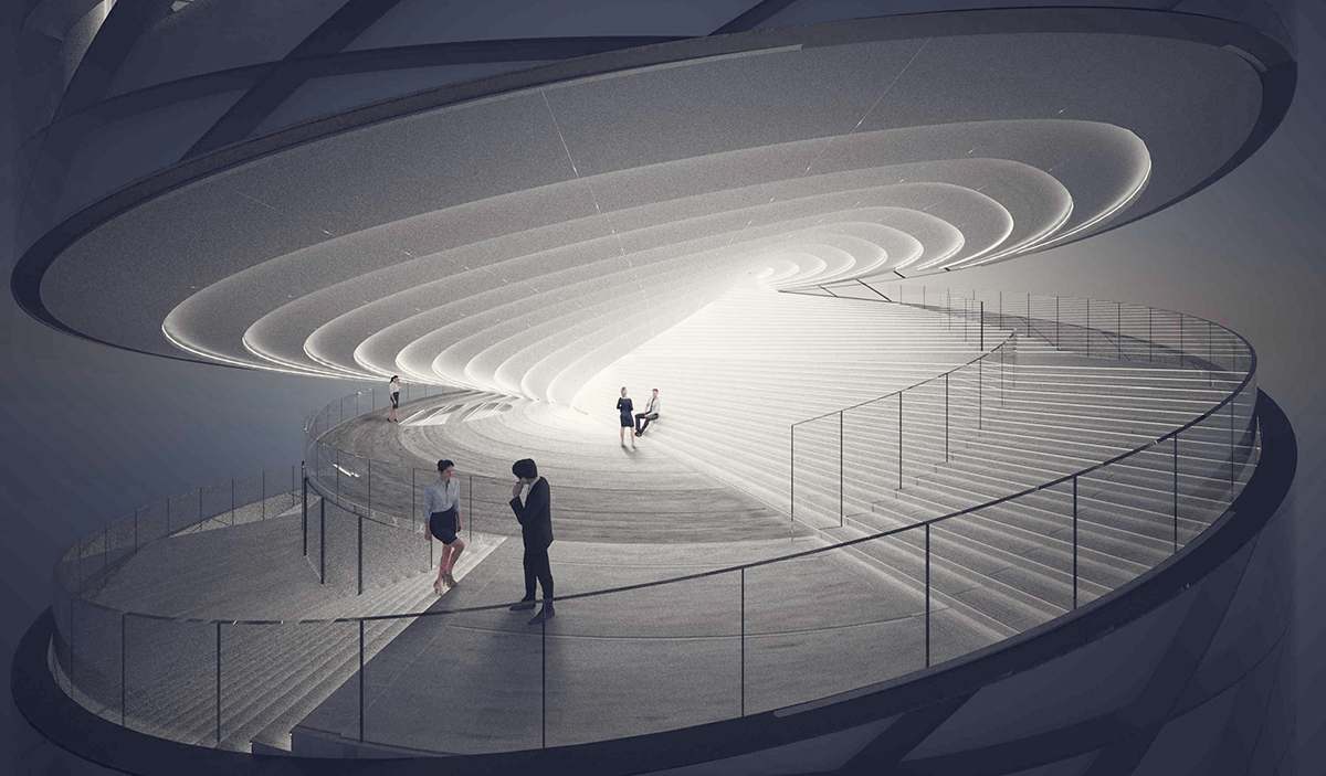 A Spiral Textile Center by Studio ATAH Adopts the Concept of Weaving