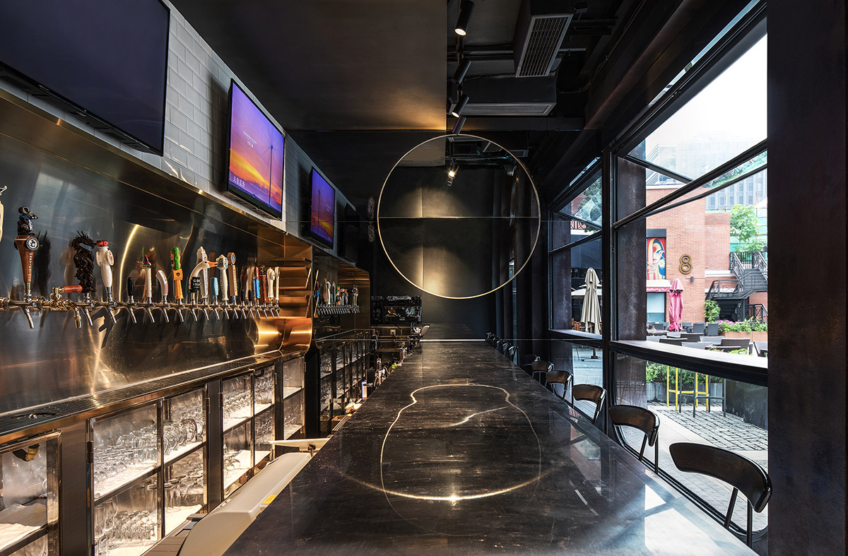 o&o studio completes MOONCRAFT bar with dark interior in Shanghai