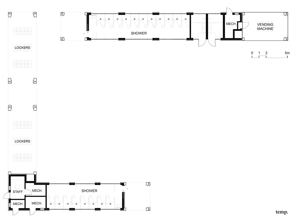 TEMP designs runner's station with stainless steel arcades in Beijing Olympic Forest Park