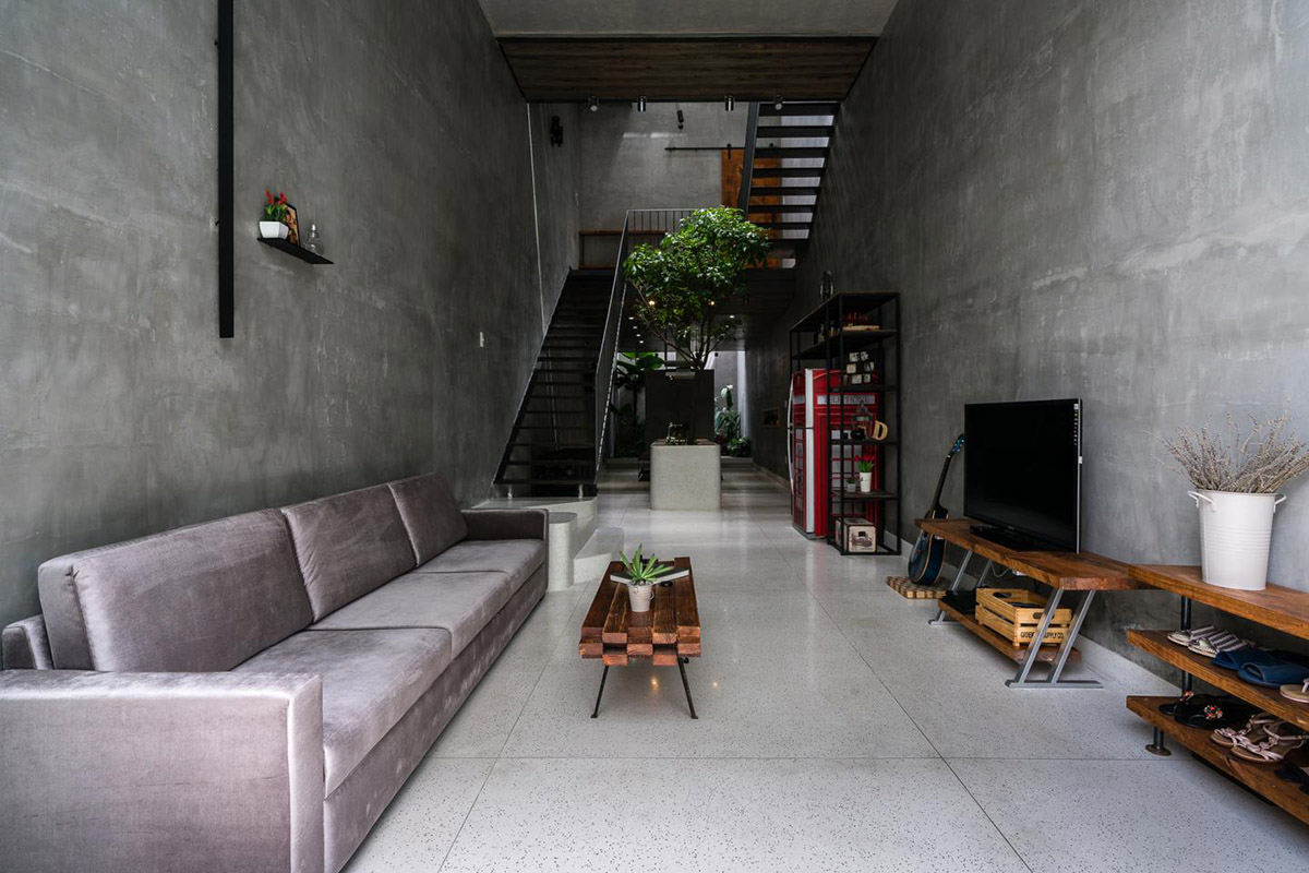 23o5 studio built narrow Tien House that can be adaptable to comfortable lifestyle in Vietnam 