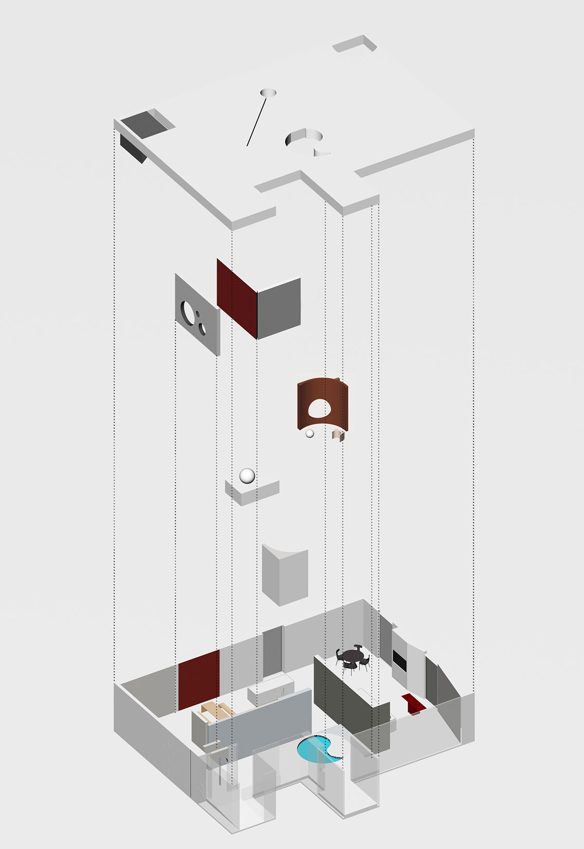 JG Phoenix creates paint-like interiors harmonized with geometric cut-outs for showroom in China